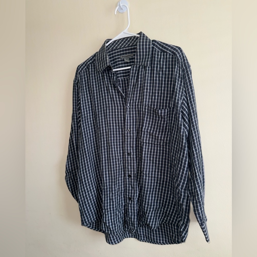 Johnston & Murphy Graph Check Pattern Button Down… - image 2